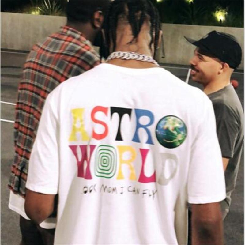 

Cotton 100% TRAVIS SCOTT Men' And Women' T shirts ASTROWORLD CONCERT MERCH Summer 21ss Hip Hop Street, Black