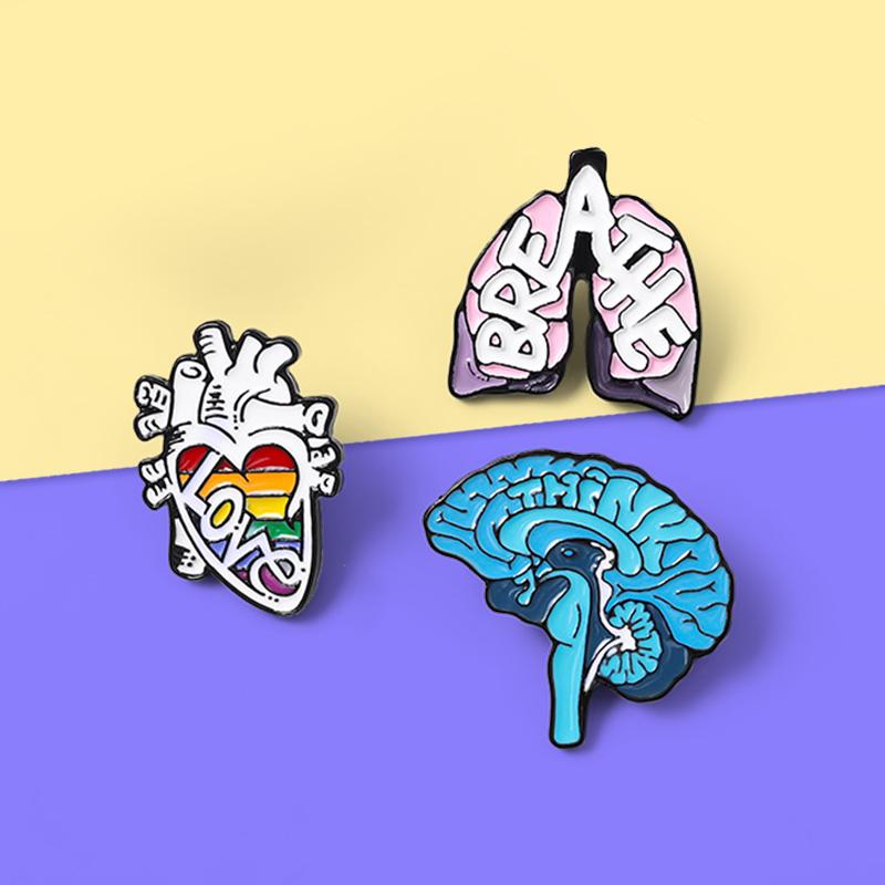 

Pins, Brooches Human Body Organ Brain Sternum Lung Heart Enamel Pins Brooch For Women Punk Lapel Pin Badges Anatomy Jewelry Gift Bijoux