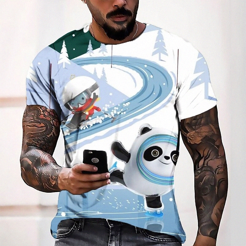 T-shirt Tee Tee T-shirt 3D Imprimer graphique col rond Casual quotidien quotidien 3D imprimé à manches courtes Haut de la mode Cool confortable b