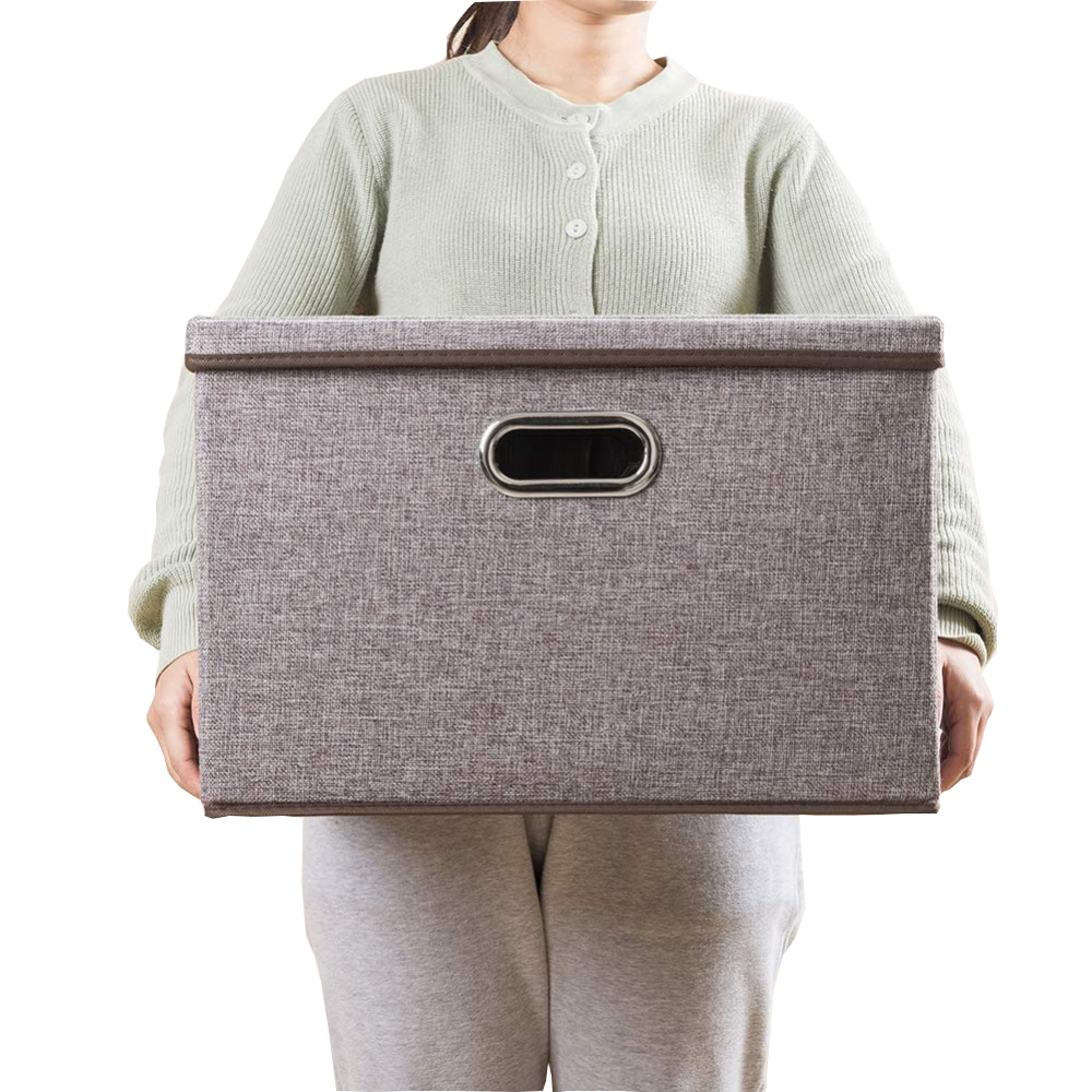 

arge cotton inen Fabric foding storage box Kids Toy organizer Handes for Home Coset Bedroom Ders Organizers Container