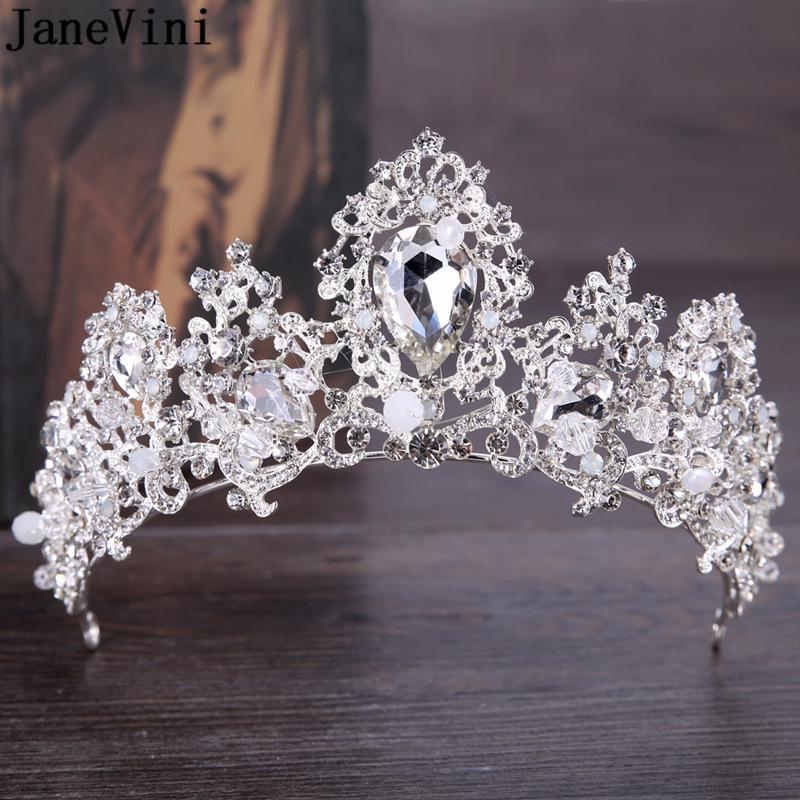

Hair Clips & Barrettes JaneVini Sparkling Jewelry Rhinestone Silver Bridal Crowns And Tiaras Crystal Diadem Princess Headbands Wedding Acces, Golden;silver