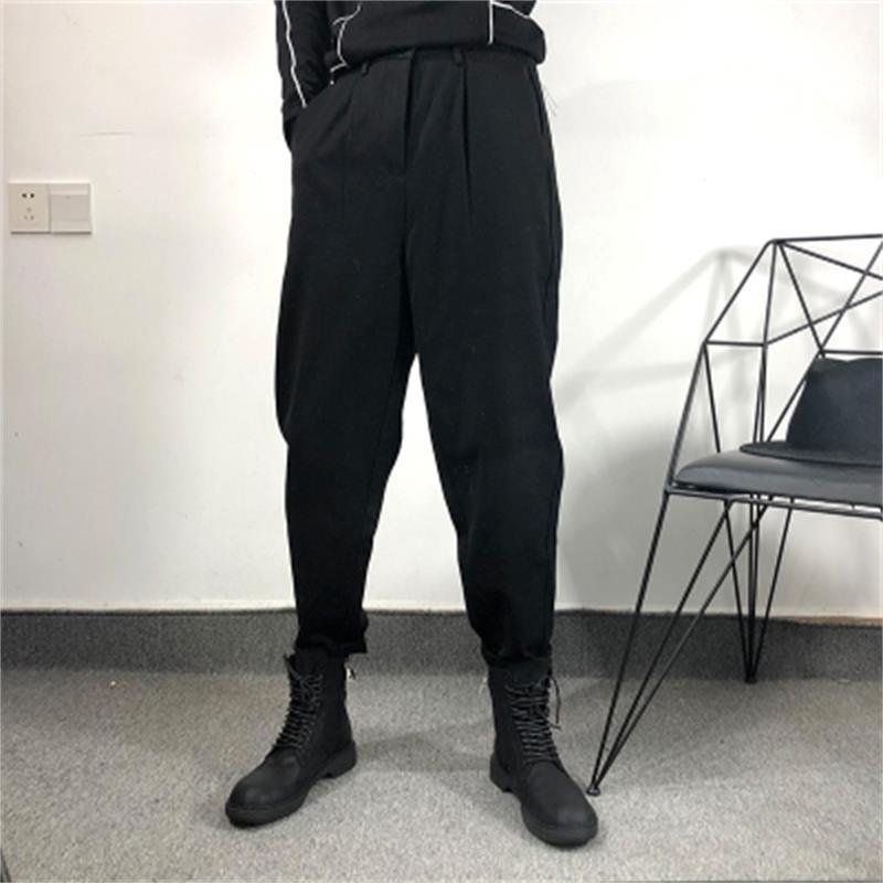 

Men's Pants Original Autumn And Winter Tide Men Dark Department Loose Micro-ha Casual Harajuku Fashion Brand Simple Haren, Black