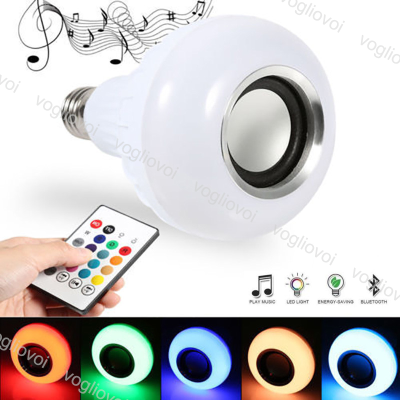 

LED Bulb E27 RGB RGBW 12W Lamp With 24key Controller 100~240V Music Bluetooth Global Light For Christmas Halloween Home Party EUB