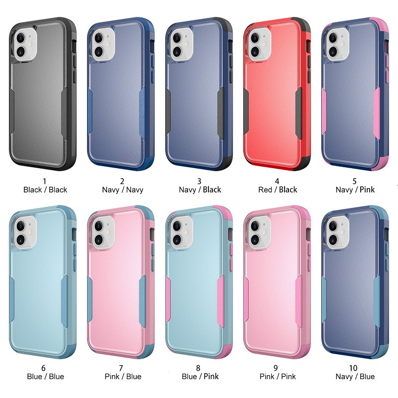 

2021 Defender 3 in 1 Shockproof Hybrid TPU PC Tough Armor Phone Cases For Iphone 12 pro max 12mini 11 XR XS 6 7 8 SE Samsung S21 S21Plus S21Ultra, Mix colors/10pcs per model per colors