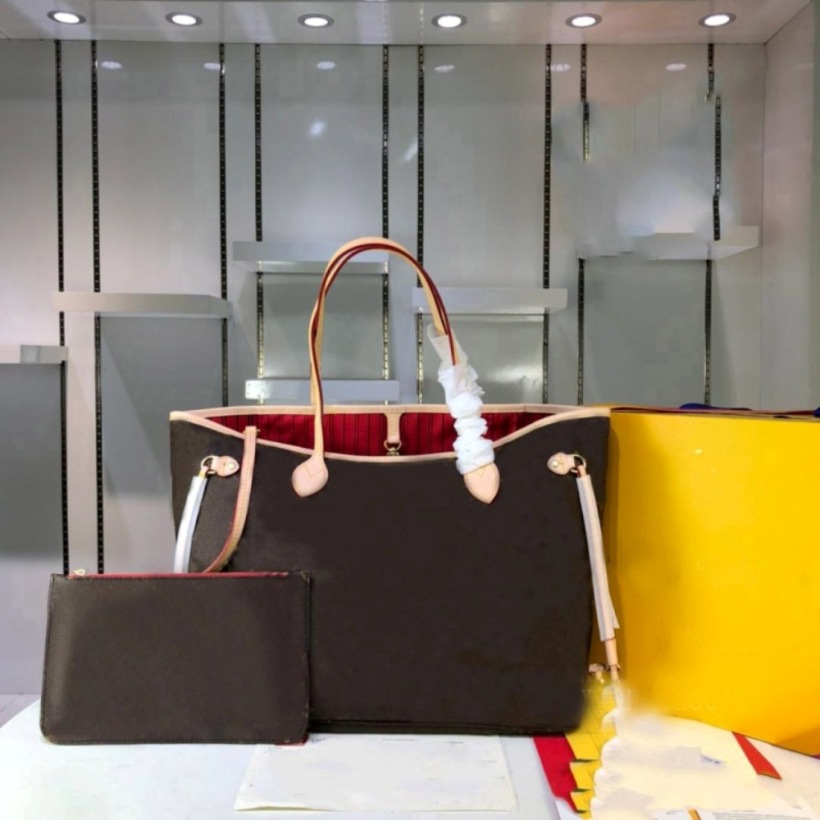 

top quality bags damier monogram neverfull handbag leather canvas shopping shoulder women bag designer luxury louis vuitton 2pcs set handbags, 40*33*20