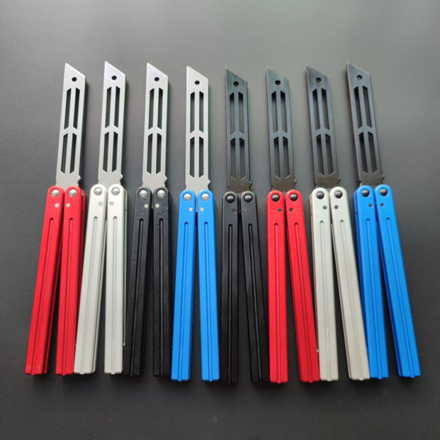 

Baliplus Triton Squid V2 Butterfly Trainer Knife 440 Blade Bushings Channel Aluminum Handle Hunting Jilt Knifes EDC Tool Knives