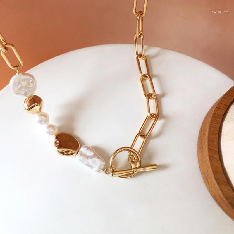 

Chains 2021 Euramerican Style Fashion Chain Imitation Pearl OL Clasp Pendant Necklace Female Charm Gift Sell Like Cakes
