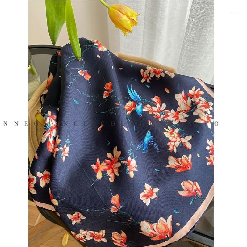 

Scarves Floral 100% Silk Bandana Scarf Neckerchief Headscarf Women Ladies Fashion Accessories, Blue;gray