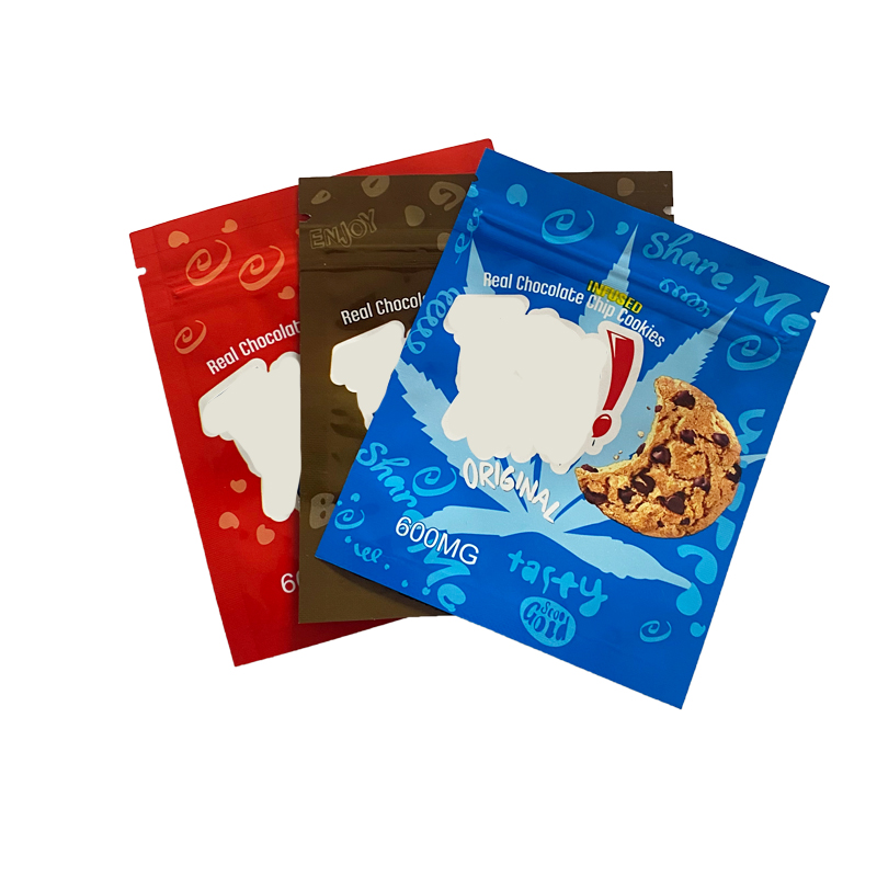 infused cookie edible packaging bags trips ahoy real chocolate chip cookie plastic zip lock smell proof retail package mylar bag resealable-image-728883266