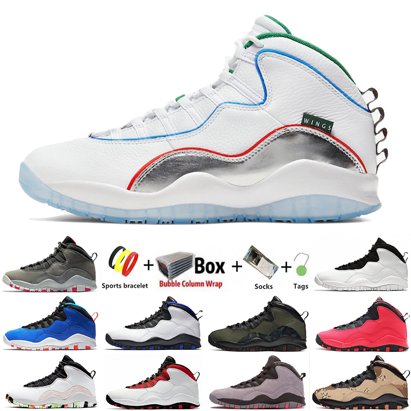 

Jumpman 10s Mens Basketball shoes Ember Glow Fusion Red Woodland Camo Wings Seattle Westbrook I'm back Desert Dark Smoke Grey 10 men trainers sports sneakers 40-47, Color#9