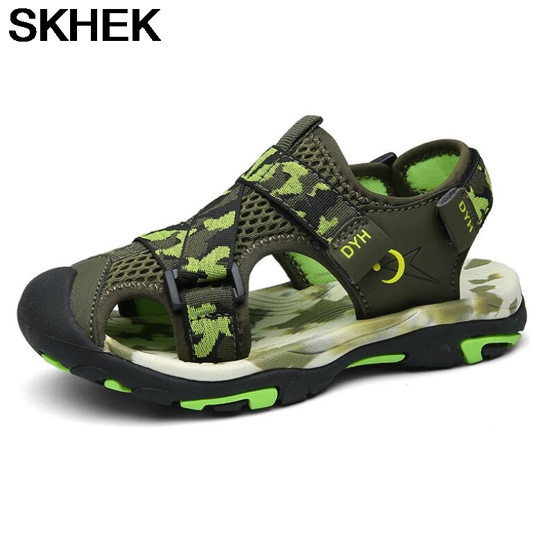 

SKHEK Summer Sandals Kids Fashion Breathable Walking Shoes Anti-Skid Outdoor Slippers Children Boy Qui Dry Aqua Beach Sandals, Blue