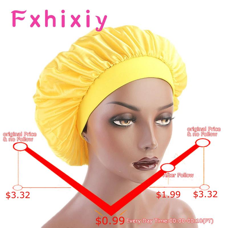 

Night Sleep Hat Fashion Women's Donna Cap Wide Band Satin Bonnet Turban Headband Hair Care Nightcap Beanie/Skull Caps, Blue;gray