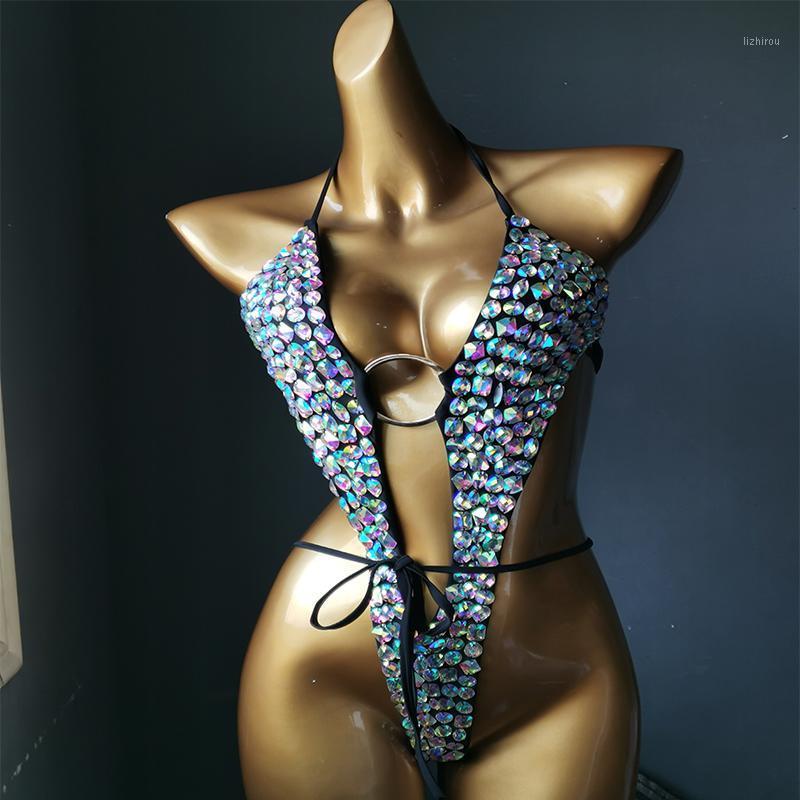 

Vacation Style Rhinestone Bikini Sexy Women Swimwear Daimond Bathing Suit Bling Stones Biquini Beachwear Women, Black