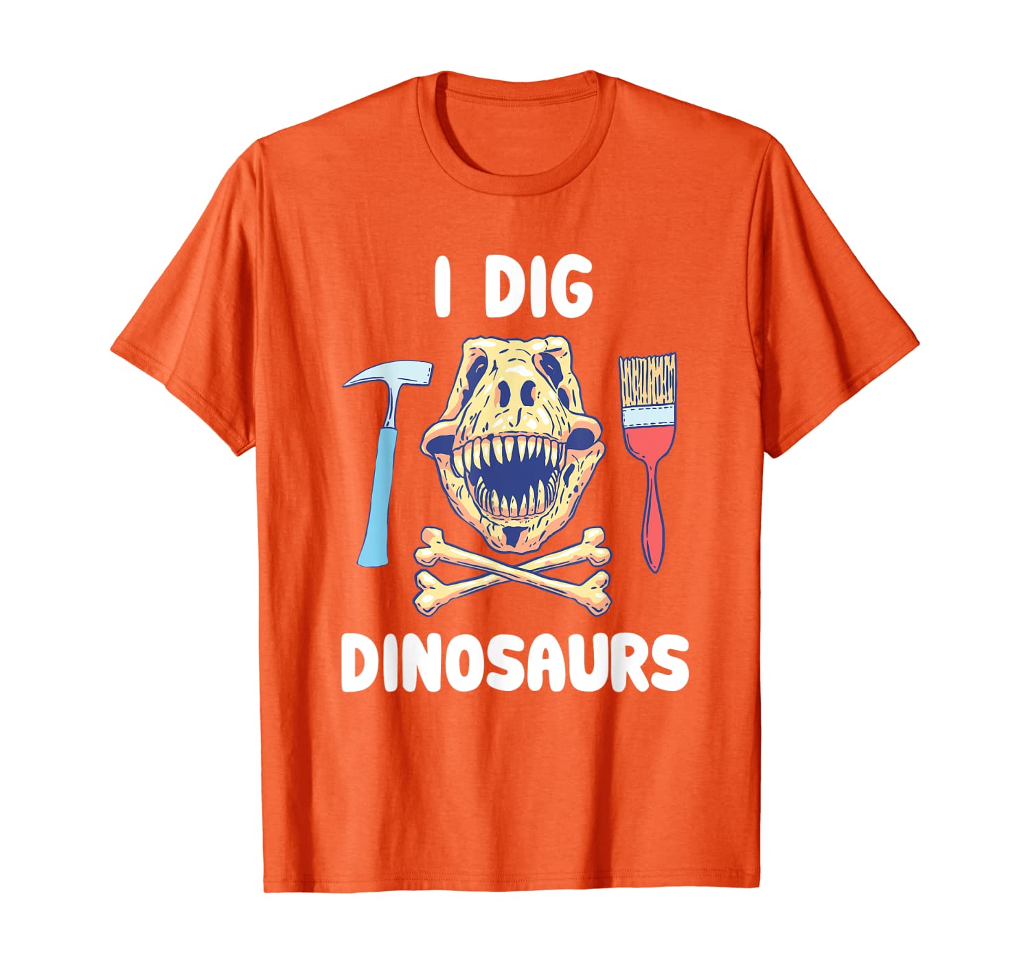 

i dig dinosaurs and paleontology T-Shirt, White;black