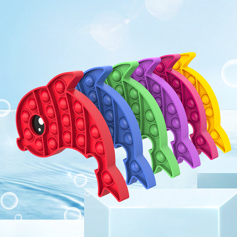 

Dolphin Fitget Toys Pop It Game For Adult Kid Push Bubble Fidget Sensory Toy Autism Special Needs Stress Reliever with Stock