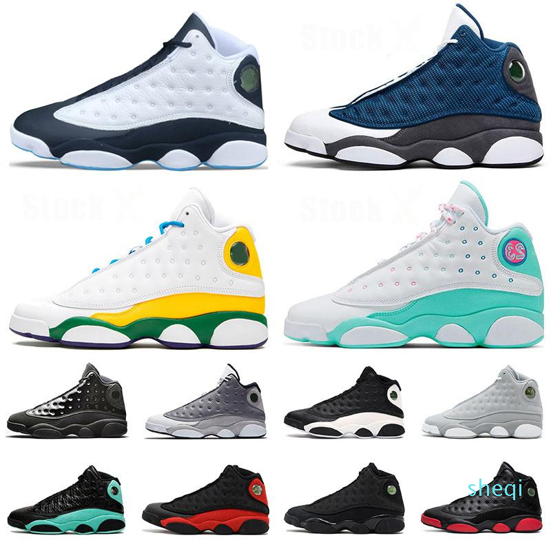 

Fashion- mens basketball shoes Red Flint Hyper Royal black cat Bred Playground women fashion trainer outdoor sport sneake