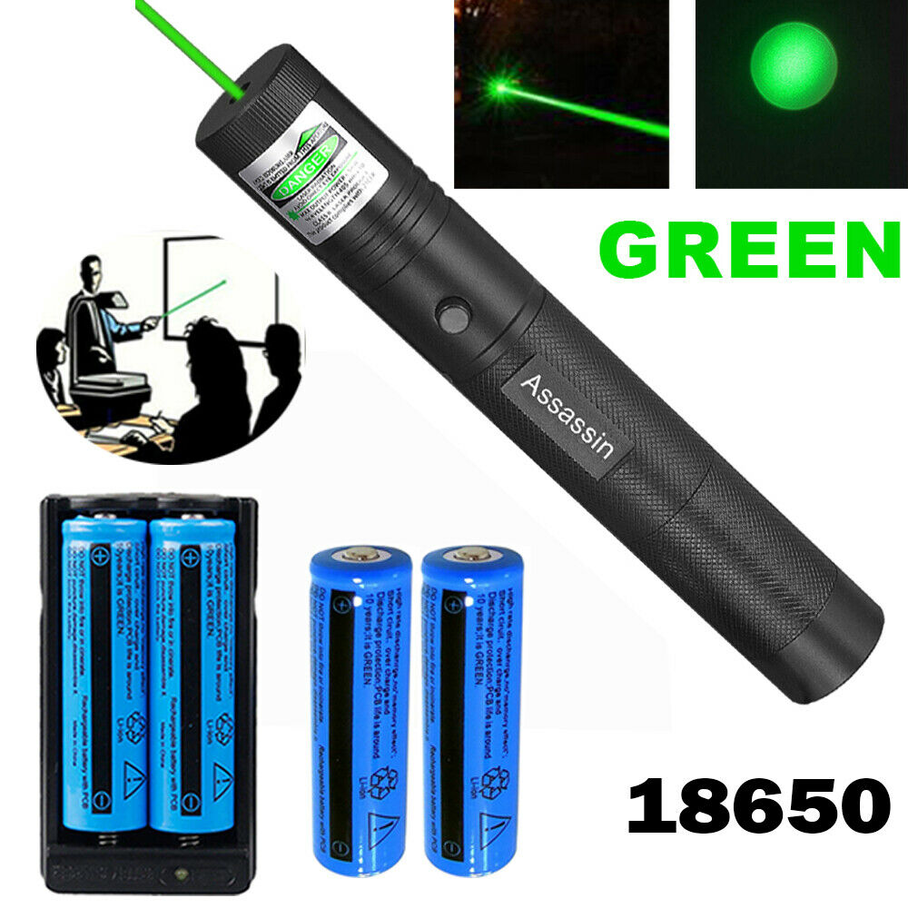 

4PACK 18650 3.7V Lion Battery+900Miles Military 532nm Green Laser Pointer Pen Astronomy 1mw Powerful Cat Toy Adjustable Focus Teaching Lazer