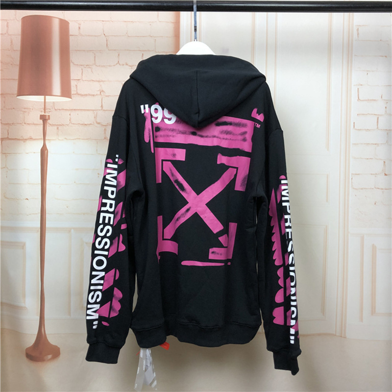 

2021 summer Top Off Men's Hoodie Style White Pink Arrstyle Ink Rendering Graffiti Hooded Sweater Spring and Autumn Lovers Hip Hop Leisure T7cf, Black