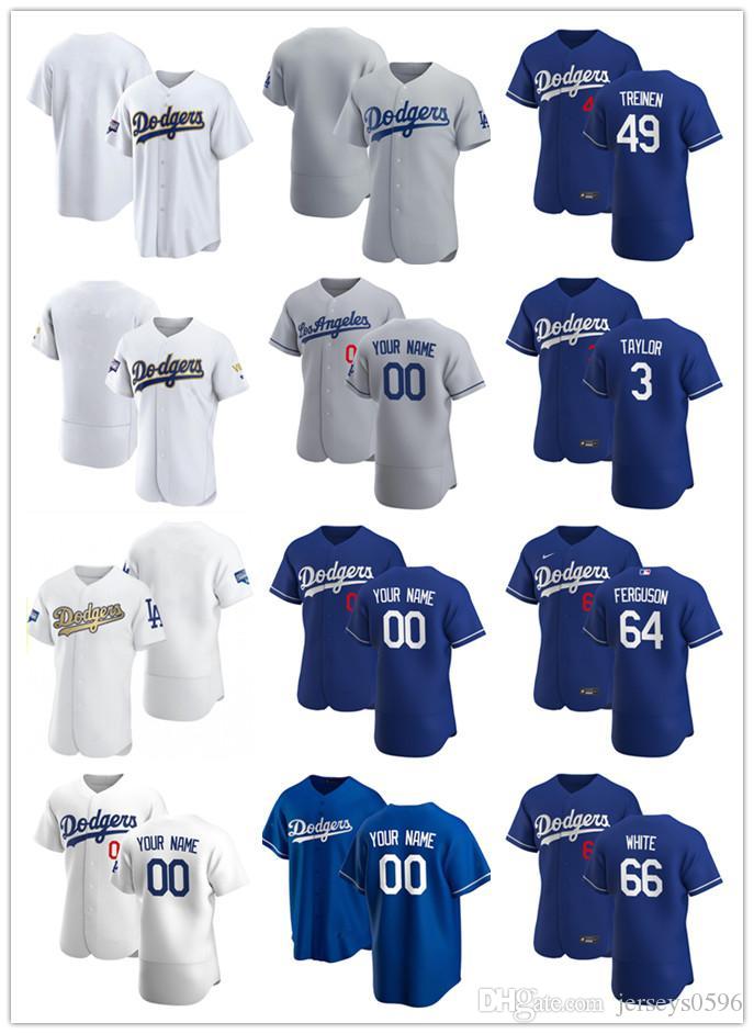 

2021 gold program Custom Jersey Men Youth Los Angeles Dodgers 3 Chris Taylor 49 Blake Treinen 66 Mitch White 64 Caleb Fergus, Blue;black