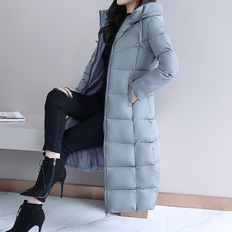 

Women's Down Street Daily Going Out Fall Winter Long Coat Regular Fit Warm Breathable Casual Jacket Long Sleeve Solid Color Full Zip Dusty, Black