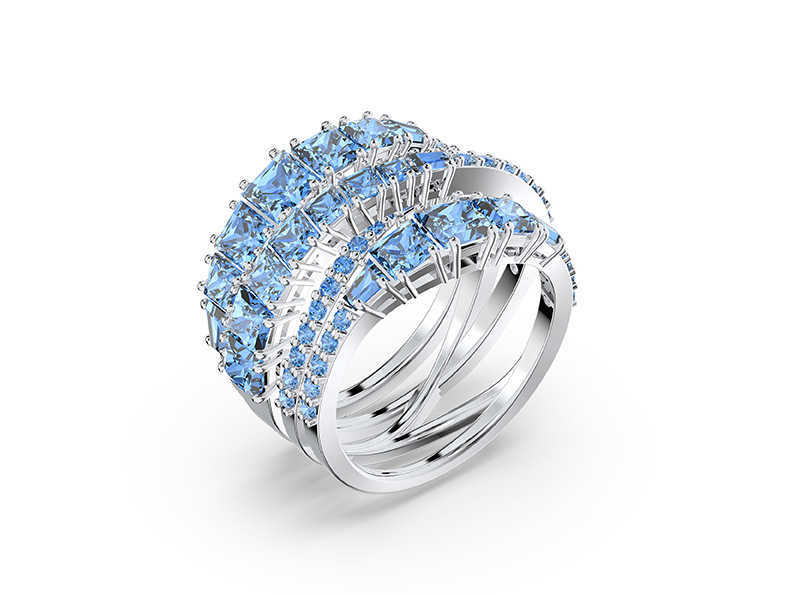 

Swarovski Women's Multi-layer Crystal Ring, Elegant European Jewelry, Spiral Winding Design, New Series 2020