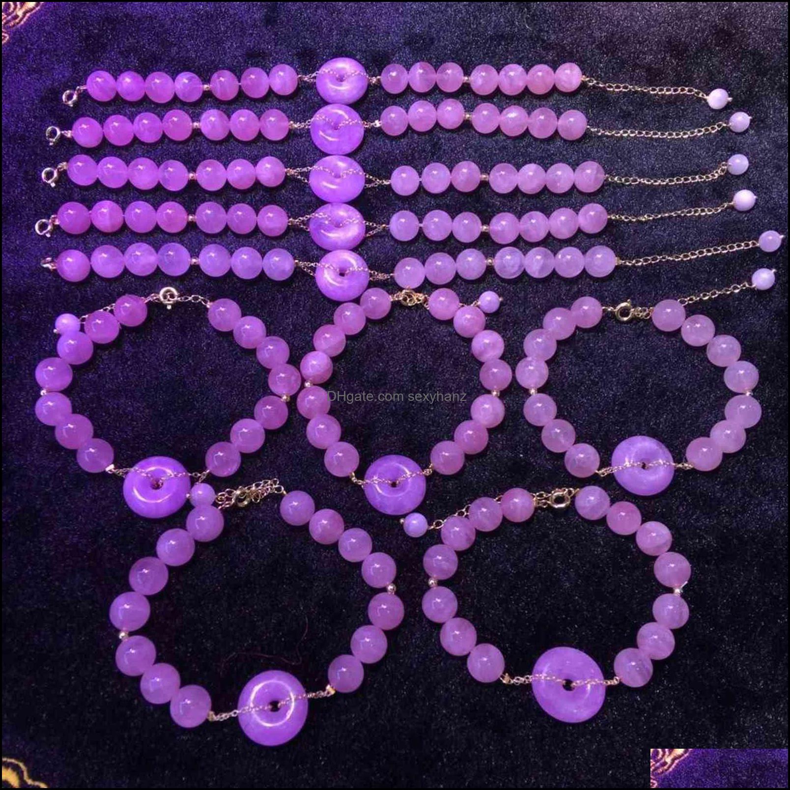 

Link, Chain Bracelets Jewelry Old Mineral Horse Powder Crystal Jelly Ball 14K Gold Wrapped Woven Bracelet With Purple Lithium Hui An Buckle
