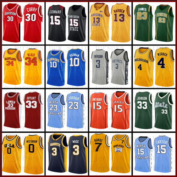 

NCCA LeBron Bryant James Kevin Kyrie Durant Irving Harden Westbrook Texas longhorns Basketball Jersey Stephen Michael Curry Allen Trae Iverson college Jersey x23, Ncaa