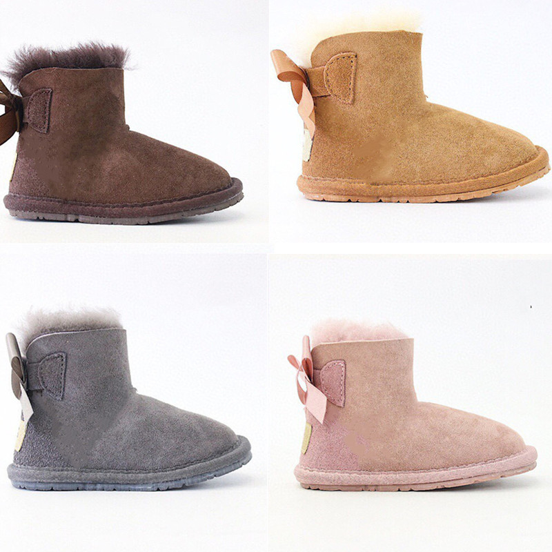 

Infant Australia Newborn Baby Toddler Winter Snow Boots With Silky Bow Kids Sheepskin Rocker Bottom Barefoot feel Super Lightweight Outsole Woven Heel Lable