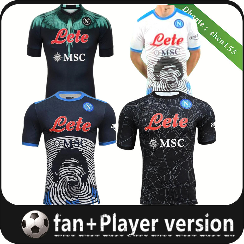 

MARADONA Napoli Soccer Jerseys Halloween 2021 2022 Burlon Maglietta third 4th OSIMHEN INSIGNE 21 22 SSC Naples MAGLIA Limited Edition Men Kids Kits Football Shirt, Black
