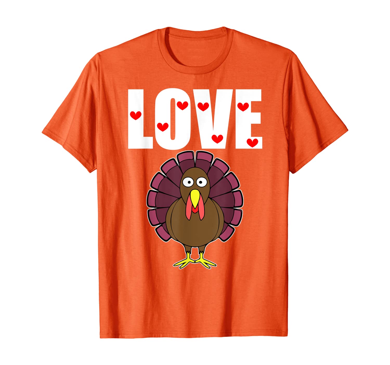 

Love Turkey Thanksgiving Gifts for Men Women Kidsd T-Shirt, White;black