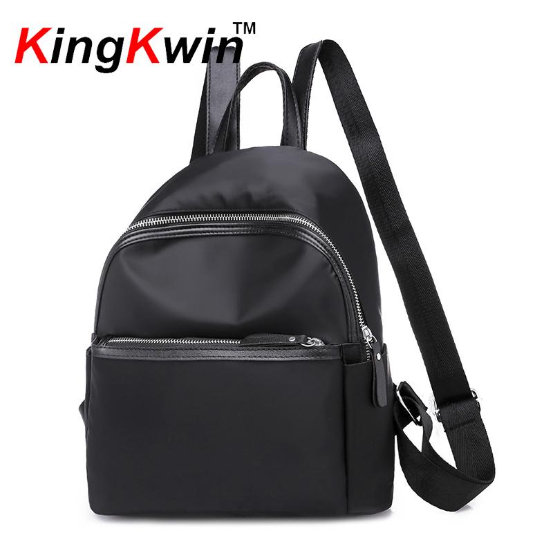 

Backpack 2021 Casual Women Black Waterproof Nylon School Bags For Teenage Girls High Quality Fashion Travel Tote Packbag