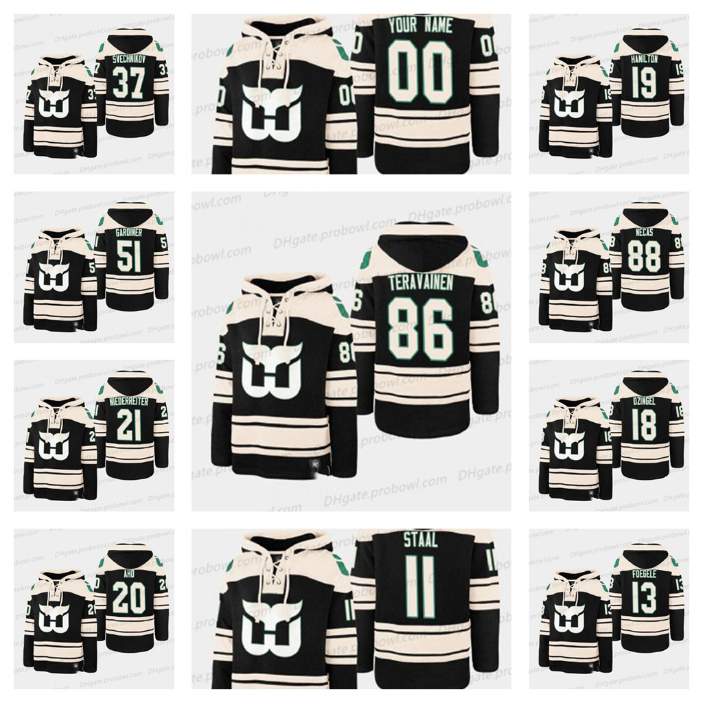 

15 Jesperi Kotkaniemi Carolina Hurricanes 2021 Vintage Superior Lacer Hoodie Jersey Andrei Svechnikov Staal Sebastian Aho Ian Cole Jor dan Staal Antti Raanta, Kids custom jersey