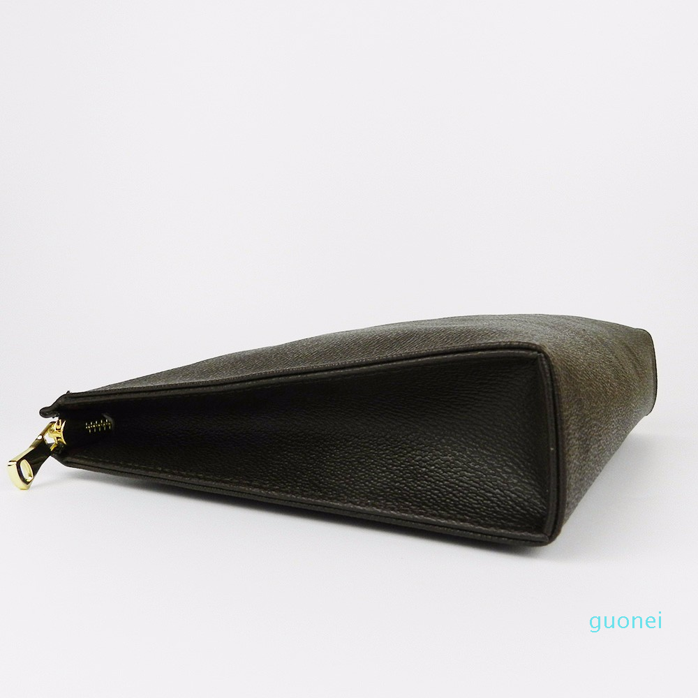 

2021 Travel Toiletry Pouch 26 cm Protection Makeup Clutch Women Genuine Leather Waterproof 19 cm Cosmetic Bags For Women, Coffee lattice