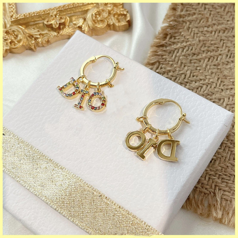 

Designer Earrings For Women Hoop Earrings Diamond Letters D Earring Jewelry Luxurys Stud Earring 925 Silver With Box Wholesale 21100802R