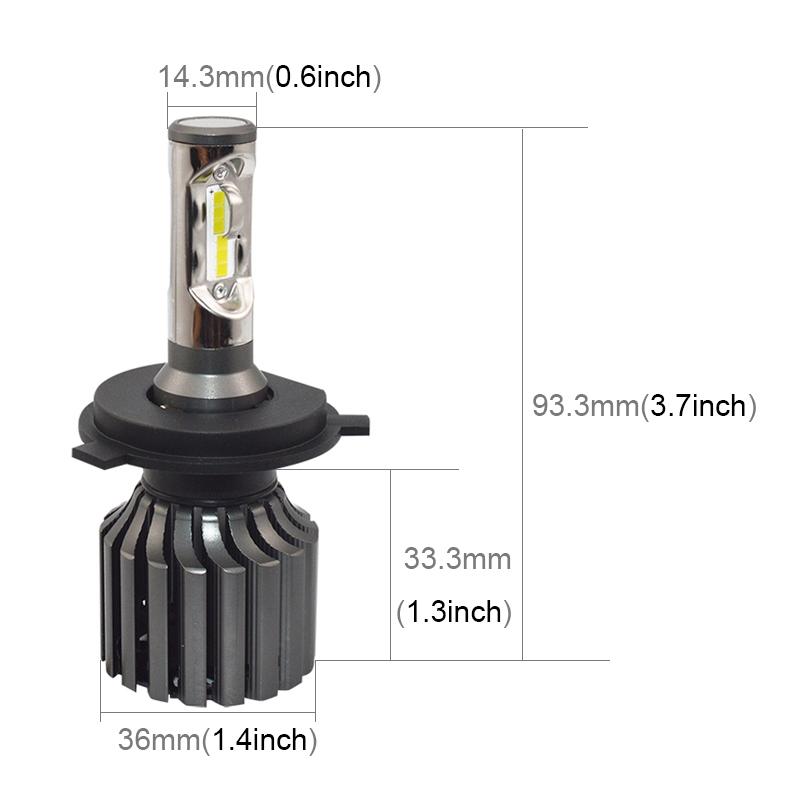 

Car Headlights CSP LED H4 Headlight Bulb 30W 4000LM 6000K IP67 Waterproof