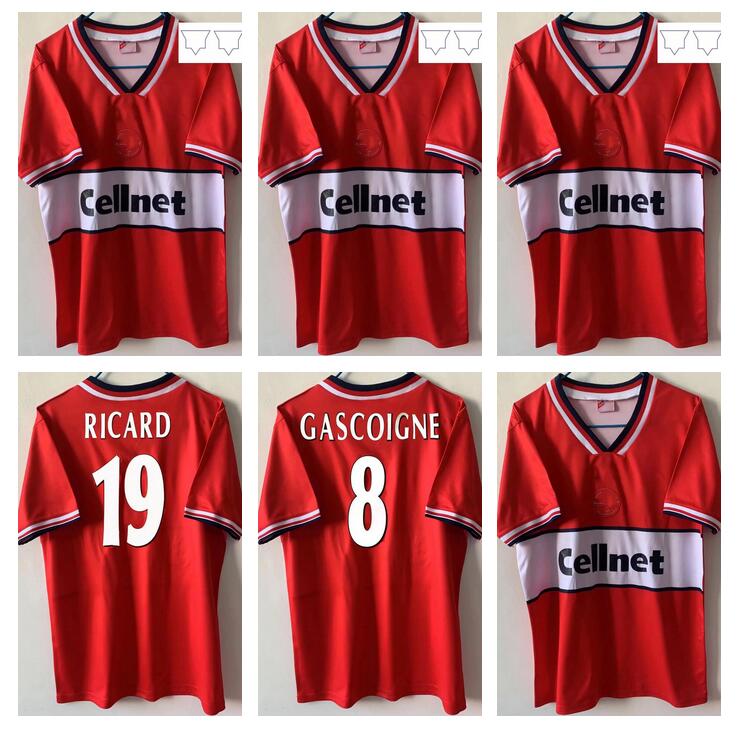 

97 98 Middlesbrough FC retro soccer jersey 1997 1998 Paul Merson Andy Townsend Paul Gascoigne Classic vintage football shirts camisetas de fútbol home red tops