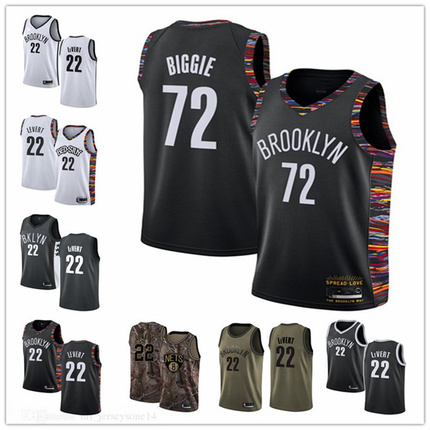

2021 Custom Mens women youth new brooklyn Nets22 Caris LeVert 72 Biggiewhite black Throwback City Basketball jersey