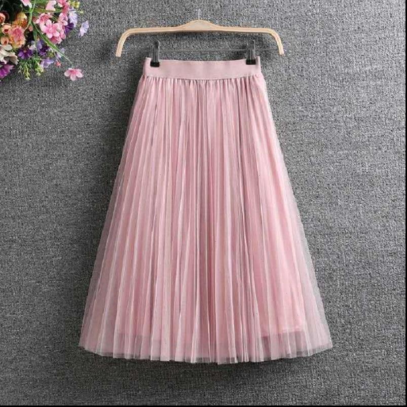 

ladies vintage women skirt summer skirts womens casual elastic high waist elegant pleated mesh tutu tulle female, Black