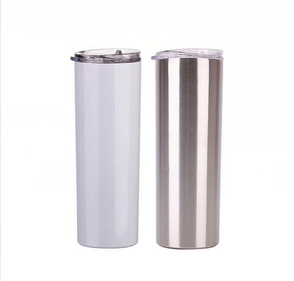 

20Oz 600Ml Diy Heat Sublimation Tumbler Blank Stainless Steel Skinny Insulated Tumblers Straight Cup Beer Coffee Mug Sea Hzpme Rvqax