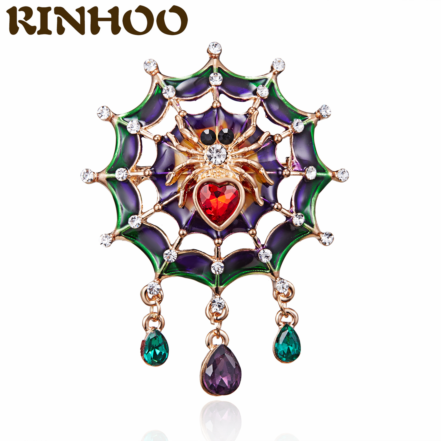 

new arrival 5 style rhinestone spider brooches for women colorful zircon pearl insect brooch pin personality fashion jewelrydio chan contact, Gray