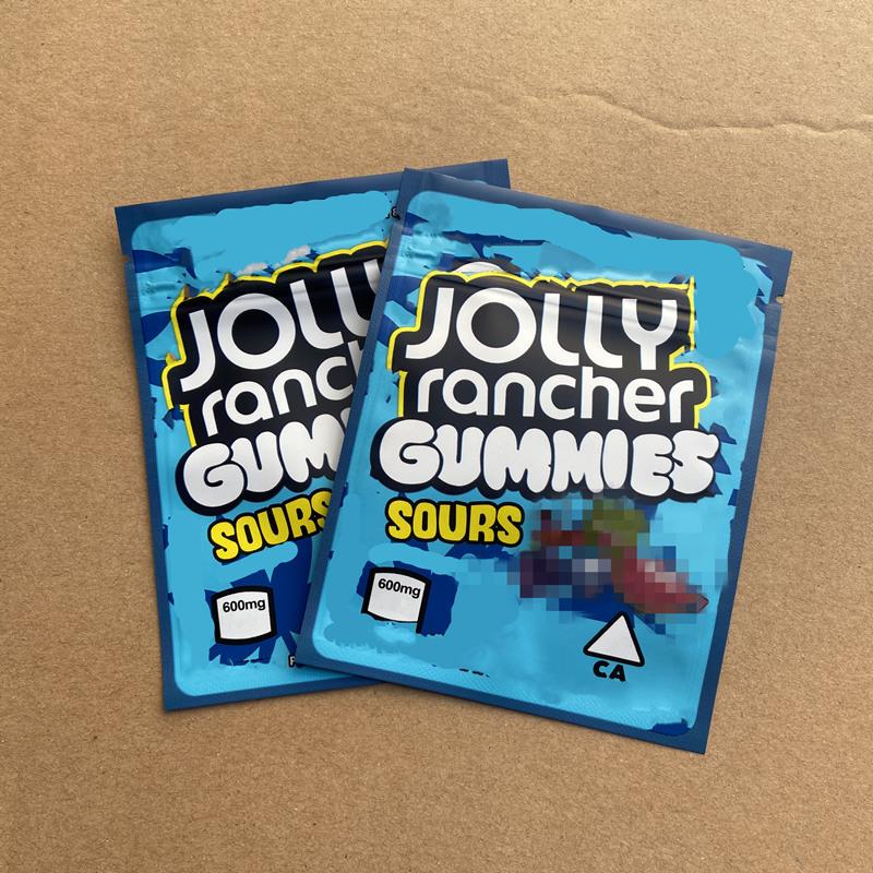 

2021 packing resealable Edible Packaging New Jolly Rancher 600MG Gummies bags Mylar Plastic bags Sealing Retail package Bag DHL