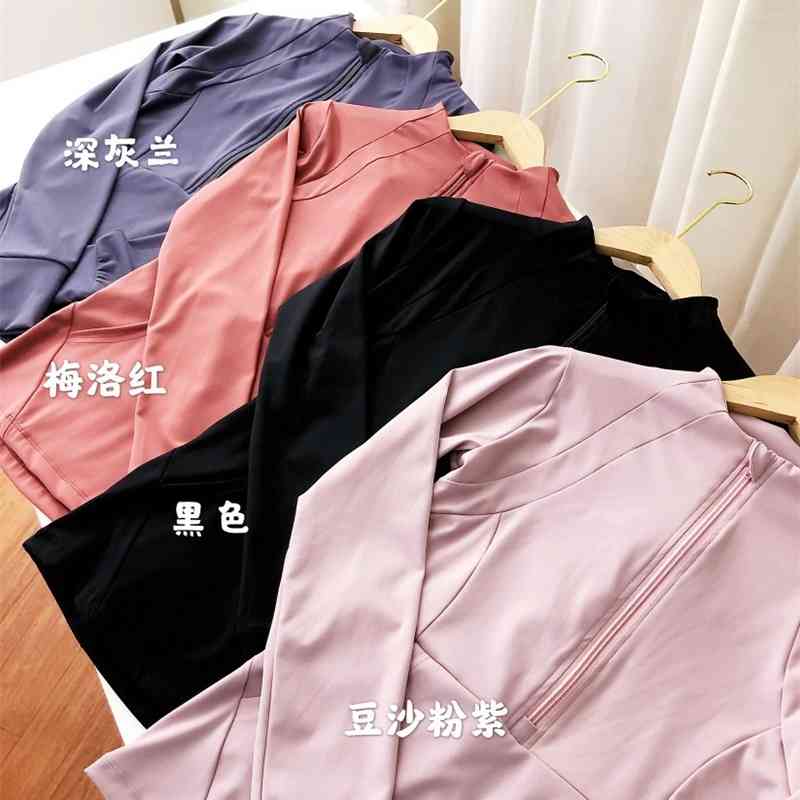 

Autumn and winter 2020 new Lulu high end fabric half zipper Yoga top four color Sportswear Jacket Women's wear, Gray