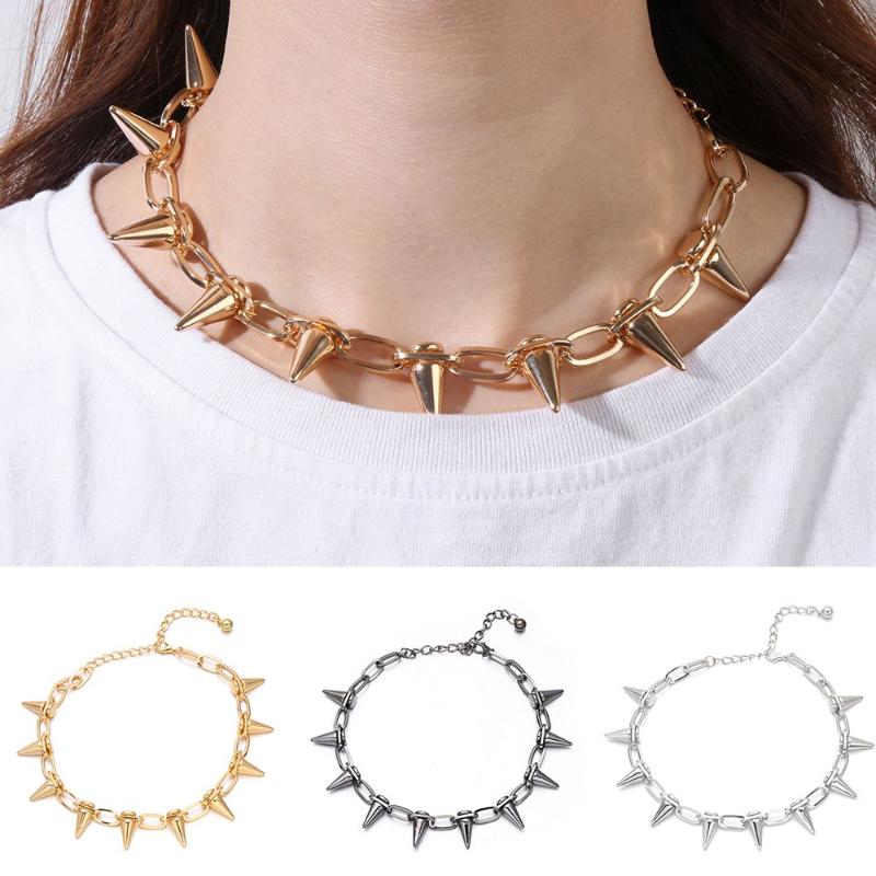

Chokers TURELOVE,Harajuku Rivets Gothic Punk Necklace Alloy Hip Hop Choker Spike Rock Jewelry Gift