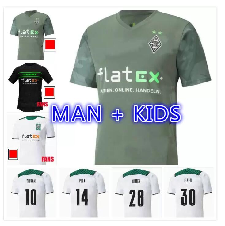 

21 22 Borussia Monchengladbach soccer Jerseys FANS PLAYER VERSION 2021 2022 home Gladbach ELVEDI PLEA ZAKARIA NEUHAUS GINTER THURAM MEN KIDS