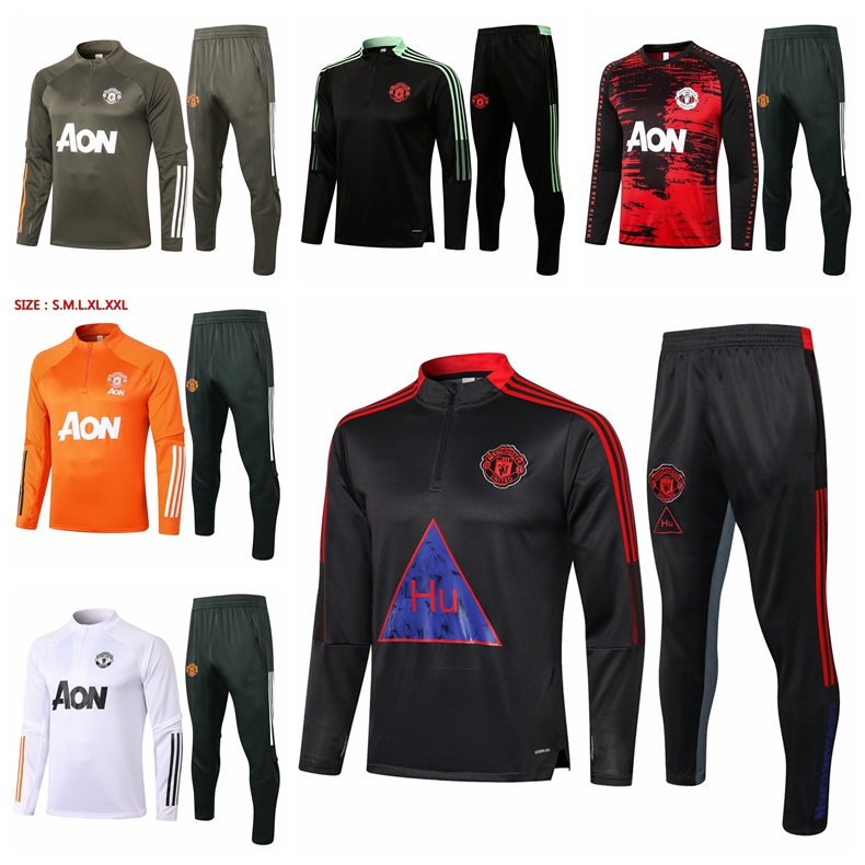 

21/22 SANCHO Manchester Jacket Survetement Training suit Soccer football UTD tracksuits UNITED Football Tracksuit BRUNO FERNANDES MARTIAL Suits P07, Gray;blue