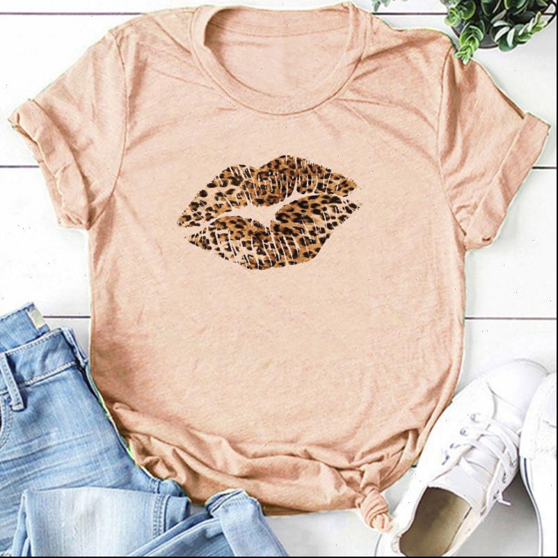 

womens big leopard lips printed women t shirt short sleeve casual summer funny woman graphic tee femme ropa de, White