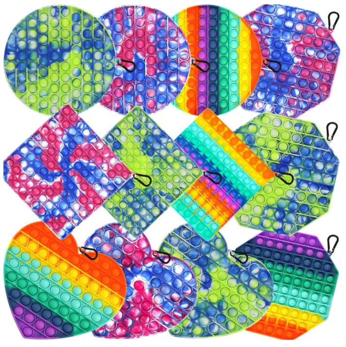 

20CM Big Size Push Bubble Fidget Toys Autism Needs Squishy Stress Reliever Decompression Toy Party Favor Adult Kid Tie Dye Rainbow Funny Anti-stress Gift