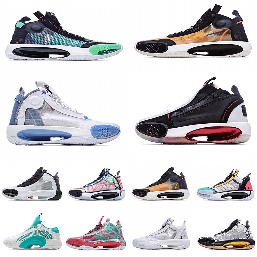 

[With Box]2021 Original Jumpman 34 Mens Union Basketball Shoes Gym University 34s Men Trainers Sports Sneakers Size 40-46, Shown