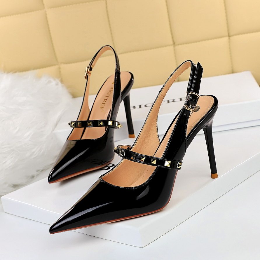 

Fashion Genuine Leather Sandals Classic Women wedding high heels Party Top Luxury Designer Shoes Women's sandal with Horsebit in box, Black
