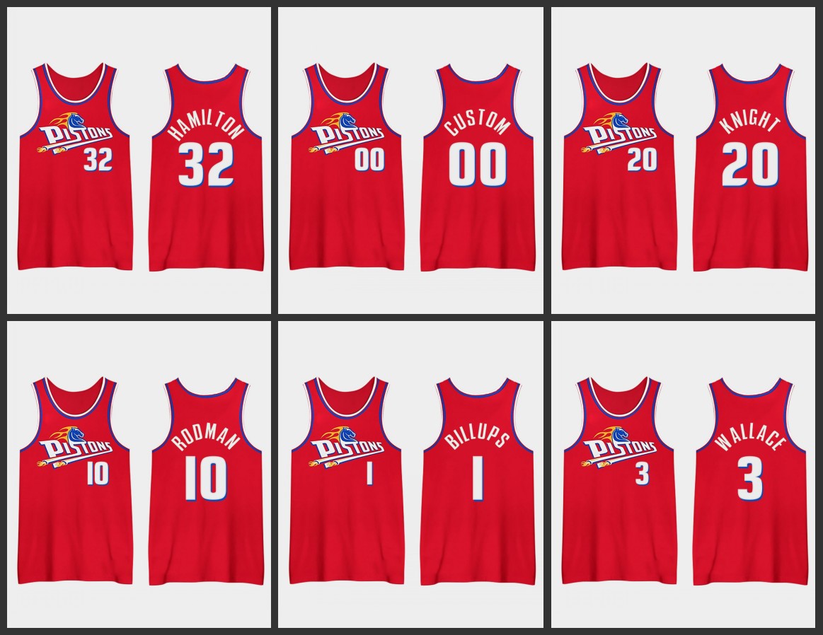 

Detroit's Pistons's Men Chauncey Billups Ben Wallace Dennis Rodman Brandon Knight Custom Edition Jersey